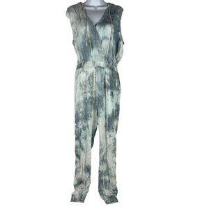 Tie-Dye Sleeveless Jumpsuit By Fate - Size L Blue Multi Women's Casual Wear